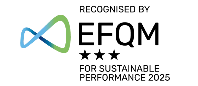 Logo oficial de reconocimiento EFQM 3 estrellas